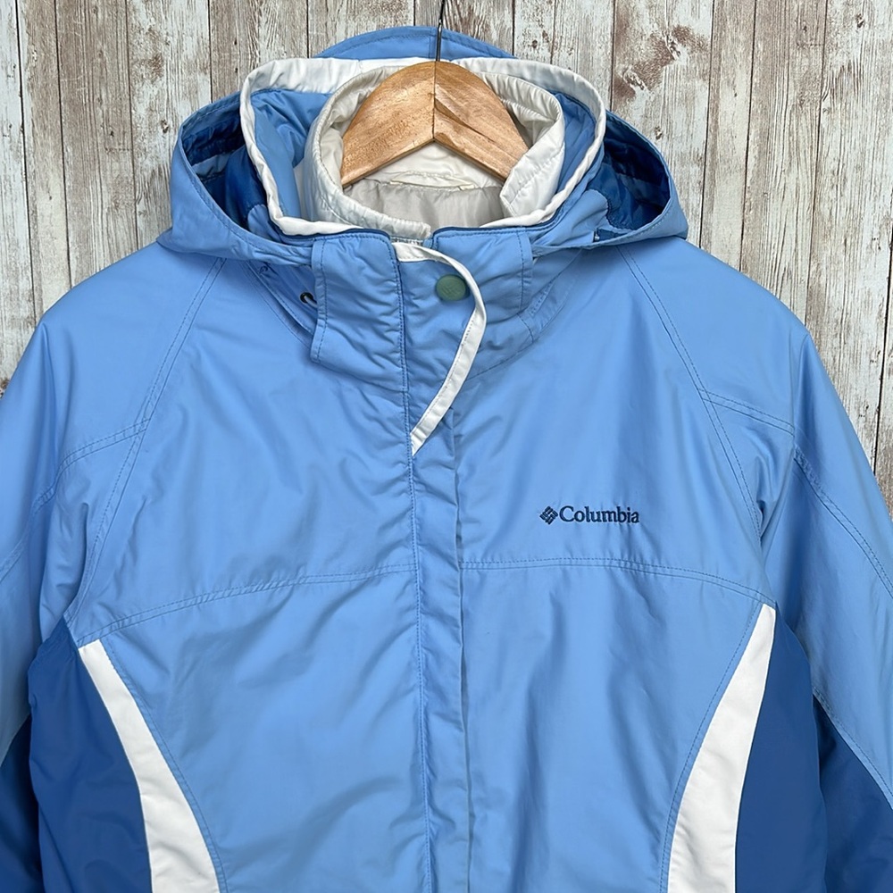 Columbia 3-In-1 Ski Jacket Interchange sz Large Women's Blue White Snowboard - Picture 3 of 16
